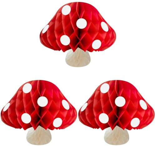 Gadpiparty 3 Stücke Papier Pilz Waben Party Dekorationen 3d Pilz Ornament Für Geburtstag Parteien