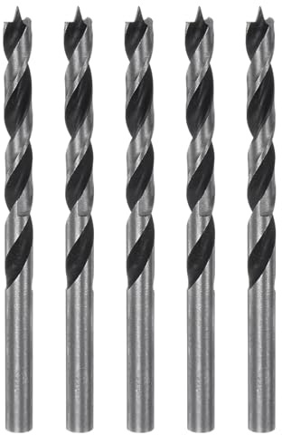 sourcing map 5pcs Brad Point Drill Bits 6mm Precise Cutting with Brad Point Tip for Woods