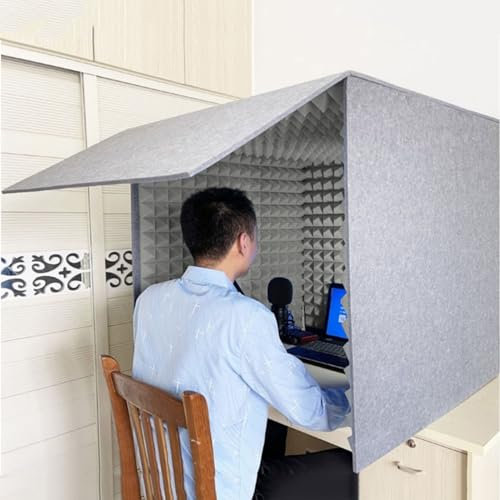 Portable Vocal Booth Sound Booth Recording Equipment, Desktop Soundproof Cover, Microphone Foam Booth Cube, Microphone Isolation Shield, Vocal Absorbing Shield, For Music Studio Bedroom Home