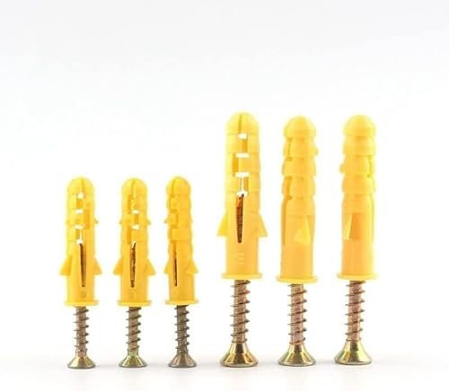 10 Stück Mauerwerksschrauben for Ziegelwände, Dehnschraubenbefestigung, Kunststoffankerwand, Kunststoffrohr, Nylon-Dehnbolzen, Kunststoff-Dehnrohr(Size:M6X30mm)