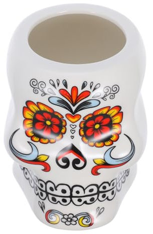 COLLBATH Lot De 3 Tasses Hawaïennes En Céramique Avec Motif Tête De Mort Pour Bar Restaurant Hôtel Fête