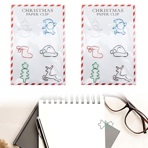 XURJUMI 12 Stück Büroklammern Set Klein Oval Motiv für Büro, Klassenzimmer, Aktenklammer, bunt, 1.5 bis 2 Zoll