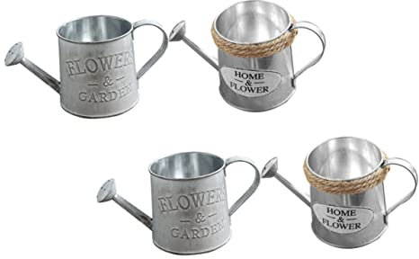 VINTORKY 4piezas Cubos De Hierro Retro para Decoración Floral Macetas De Almacenamiento para Hogar para Jardines y Espacios Interiores