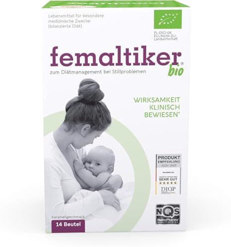 Femaltiker Bio – Pflanzliche Stillhilfe mit Gerstenmalz zur Förderung der Milchbildung | Wirksamkeit durch Studien bestätigt* | Zuckerfrei, alkoholfrei, femaltiker hebammenempfohlen, 14 Beutel