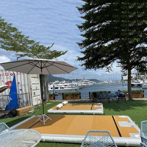 Dxysyldrun 3 * 3m/10 * 10ft,Floating Island Rafts, Inflatable Pool Floats, Beach Lounge Chair Rafts, Water Daybeds, Inflatable Floating Beds, Docks