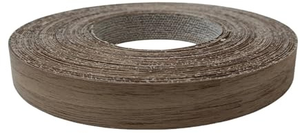 Feuille de placage en bois Rouleau de chants en bois pin, d'érable, chêne, noyer et bouleau, 19 mm, pré-encollé, thermocollé, avec adhésif thermofusible(Black Walnut,1.9 cmx4m)