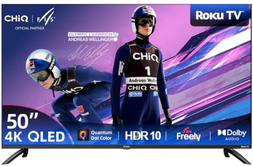 CHiQ 50 Inch 4K UHD QLED Freely Smart Roku TV | HDR10 & HLG, Dolby Audio, Works with Alexa & Google Assistant, Apple AirPlay, HDMI 2.1