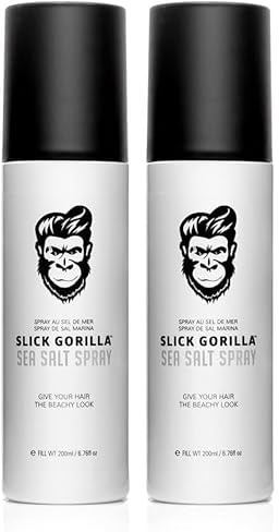 Slick Gorilla Spray de Sal Marina para Hombres 200 ml | Spray Texturizante | Volumen Ligero | Acabado Mate | Textura Natural | Fijación Flexible (Paquete de 2)