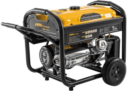 VITO - Generador Gasolina 5.5kVA 15CV Monofásico Arranque manual AVR, depósito 25L, generador eléctrico Casa Astillero
