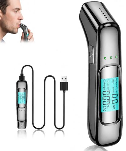 Syluxa Professional Breathalyzer & Alcohol Tester, Digital Breathalysers Alcohol Breath Tester with HD LCD Display, High Accuracy Non-Contact Breathalyser for Accurate Alcohol Detection