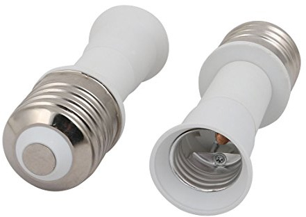 Sourcingmap 2pcs E40 to E27 Extender Adapter Converter Lamp Bulb Socket Holder 126mm Lenght