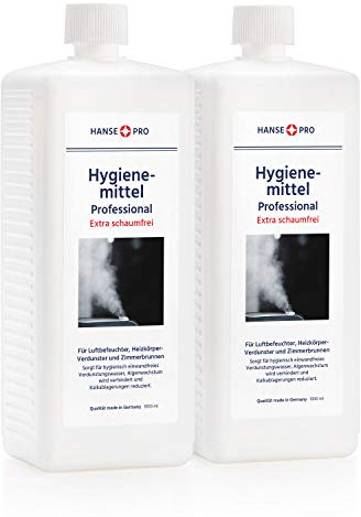 HANSE PRO Hygienemittel Professional, 2x1000ml - Luftbefeuchter, Luftreiniger, Luftwäscher, Heizkörper-Verdunster - Water Conserver - hält Verdunstwasser hygienisch einwandfrei - EXTRA schaumfrei