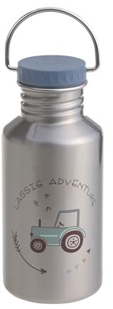 LÄSSIG Bottiglia in acciaio inossidabile da 500 ml per l'asilo nido per bambini a prova di perdite/Bottle Stainless Steel Adventure Tractor