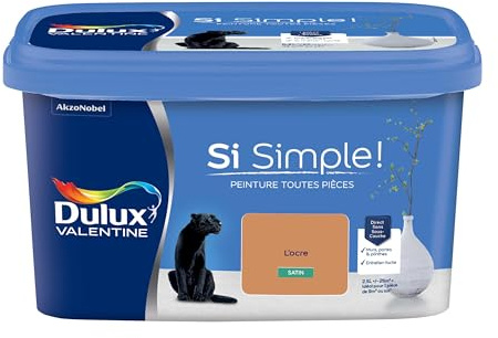 Dulux Valentine Peinture Si Simple Peinture Intérieure Toutes Pièces - Peinture Mur et Plafond, Porte et Plinthe - Couleur : L'Ocre Satin - 2,5 L