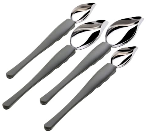 Cabilock 4 Stück Professionelle Kulinarische Saucier Dekorationslöffel Chef Art Bleistift Edelstahl Saucier Nieselregen Löffel mit Konischen Ausgüssen für Gebäck Präzisionszeichnung