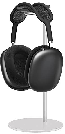 Headphone Stand Aluminium, Headset Holder with Solid Base for Desk, Compatible with AirPods Max, Beats, Bose, B&O, Sony, Sennheiser, etc (Silver)