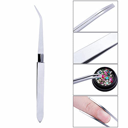 PKOUVOO Pinzette per unghie, Pinzette Modellanti per Unghie Acriliche, Clip per unghie Strumento, Pinzette per Unghie in Acrilico e Gel UV, Multifunzione Strumento per Nail Art