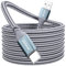 Ploiwue Extra Long USB C Cable 5M, PS5 Controller Charging Braided Type Charger Compatible with Samsung Galaxy S20/S10/S9, Huawei, PS5,Xbox Series X/S Controller, Switch Pro etc, Grey
