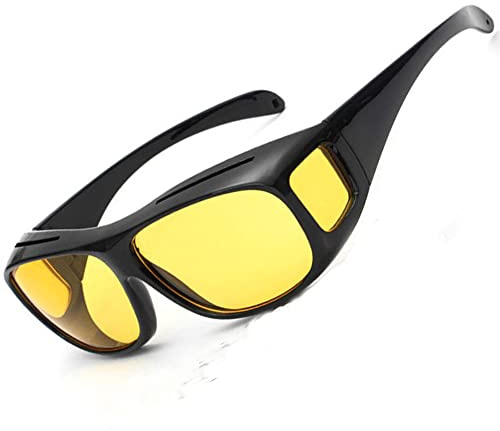 Pinklady Blendfreie gelbe getönte HD-Nachtsichtbrille klassische Pilotenbrille