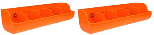 GANAZONO 5-Compartment Pig Feeder Trough Set of 2 Durable Plastic Piglet Feeding Groove 21.25X7.08X10.23 Inch for Farm Livestock and Small Animals