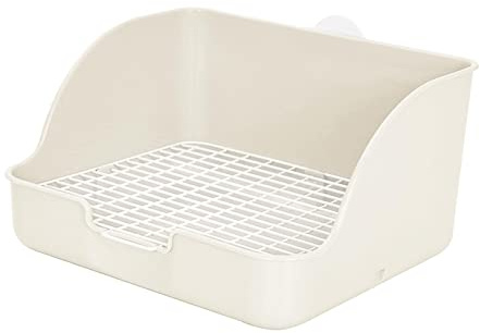 MagiDeal Kaninchentoilette, Haustiertoilette, rechteckig, Pinkelpfanne, Töpfchen-Trainer-Ecke für Hamster/Galesaurier/, Weiß