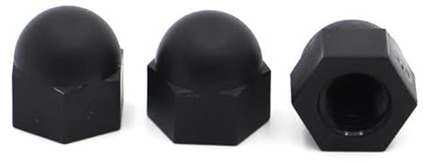DIN1587 Schwarz Weiß Nylon Hutmuttern M3 M4 M5 M6 M8 M10 M12 Kunststoff Dekorative Abdeckung Halbkreis Hutmutter-M5 20 Stück, Schwarz