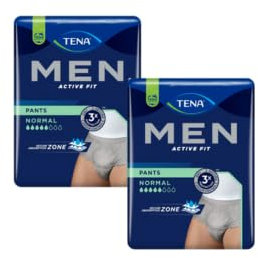 TENA MEN Boxer assorbenti Pants Normal per perdite urinarie, Elasticizzati, Monouso, per Uomo, taglia L/XL, 16 pezzi, Colore Grigio