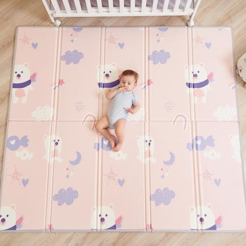 Tappeto Gioco Bambini Pieghevole 150x180x1cm Palestrina Neonato Montessori Reversibile Non Tossico E Impermeabile In Schiuma Per Bimbi. Palestra Neonati - Tappeto Tummy Time Neonati - Regalo Bambino