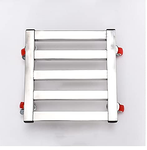 Quadratischer Blumentopf-Wagen aus Metall, großer Blumentopf-Transportwagen, Garten-Blumentopf-Ständer auf Rädern, robuster Blumentopf-Caddy auf Rädern, Blumentopf-Untersetzer mit Rädern für draußen u