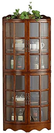 Genérico Gabinete de Bar Gabinete de Vino de Esquina con 2 Puertas estantes Ajustables, gabinete de Almacenamiento de Vidrio Independiente para baño, Cocina, Sala de Estar Gabinete de Vino con almace