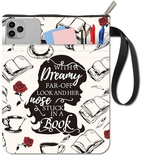 craspire Silhouette Buchumschläge Buchschutz Mit Rosen Und Wörtern In Kaffeebraun Buchhülle Für Taschenbücher Waschbarer Buchumschlag Aus Stoff Mit Reißverschluss Und Zusätzlicher Hüllentasche