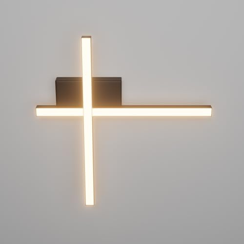 Klighten Deckenleuchte LED 16W 1400 Lumen, 2 Flammig Deckenlampe, Flurlampe Decke Modern, Leiste Deckenbeleuchtung für Schlafzimmer Flur Küche Wohnzimmer, 56 cm, Warmweiß 3000K, Schwarz