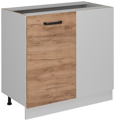 Vicco Eckunterschrank R-Line, Goldkraft Eiche, 86 cm | Verbindet zwei Küchenseiten · Ohne Arbeitsplatte · Höhenverstellbare Füße · 1 Tür · Großer Innenraum ✓