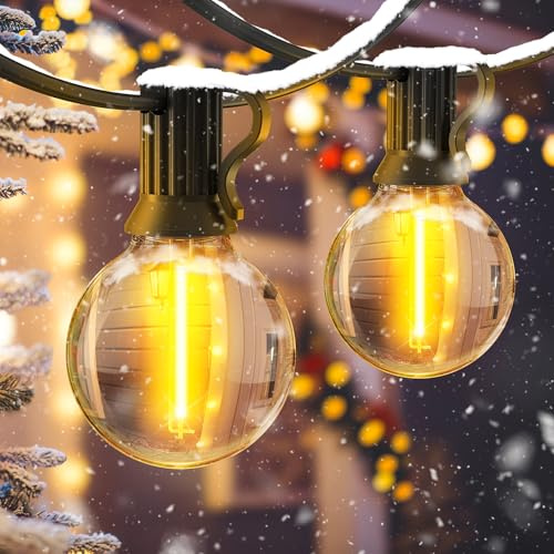 JEYMORKEY Lichterkette Außen Strom Outdoor - 15M G40 Glühbirnen Garten Beleuchtung Balkon Lichterketten Aussen IP44 Wetterfest Pavillon String Lights für Balkon Hochzeiten Party
