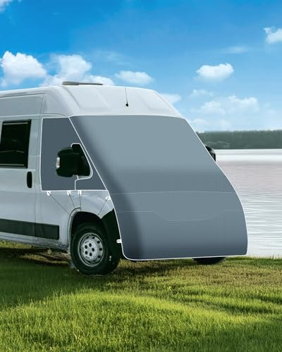 SUPAREE Cubierta de Parabrisas Ducato Parasols Termicos para Furgonetas Cubierta para Parabrisas de Autocaravana Exterior Protección UV para F-iat Ducato Peugeot Boxer C-itroen Jumper