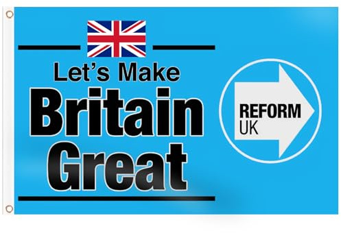 Reform Uk Flag 150X90Cm Flags Large Outdoor Decorative Union Jack Flag for Yard, Balcony & Events, Durable Polyester with Grommets