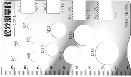 Opdestn Galga de Paso de Rosca | Medidor De Tornillos Con Regla - Juego De Calibres Multifuncional Para Reparación Doméstica E Industrial