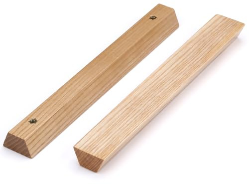 SYZOW 6 Stück Holz Möbelgriffe aus Wachsholz | Lochabstand 160mm, Länge 200mm