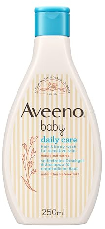 Aveeno® Baby Daily Care seifenfreies Duschgel & Shampoo, 250 ml | 2 in 1, Dusche und Shampoo mit natürlichem Haferextrakt für normale bis trockene und empfindliche Haut