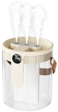Humidificador, Top-Fill Humidificador Ultrasónico Doble Cámara Sueño con la Luz Nocturna Alimentado por USB Apagado Automático Humificador de Interior para Be-bé y Plantas (Crema)