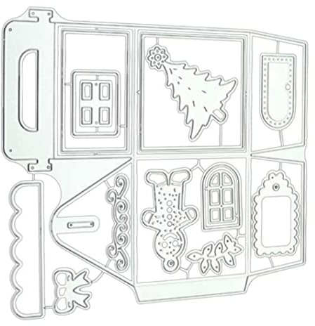 Weihnachten Stanzformen Haus DIY Metall Vorlage Prägeschablone für Scrapbooking Karte