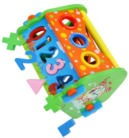 GALPADA Jeu de Construction Bois Éducatif Maison Multifonctionnelle avec Chiffres et Formes à Associer pour Garçon Fille Apprentissage Précoce et Sécurisé