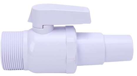 YWBL-WH 2-Wege-Kugelhahn für Poolfilter, ABS-Schwimmbad-Absperrventil mit Drehknopf Zur Einstellung der Durchflussmenge, Kompatibel mit 1,5-Zoll-Rohrverbindern und 1,25-Zoll- oder