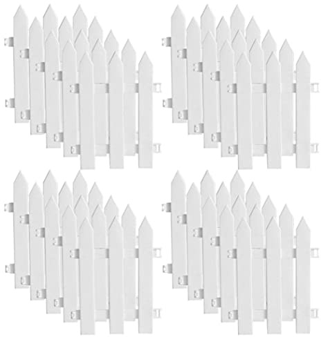 Hbbgdiy Recinzione da Giardino da 20 Pezzi, Recinzione in plastica per Albero di Natale, Pannelli da Giardino, Decorazione per Prato, Cortile, casa, Matrimonio, Bianco