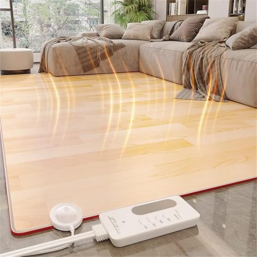 Tappetini riscaldati elettrici, tappeto riscaldato elettrico, riscaldatore per pavimento radiante a infrarossi W12H con temporizzazione e 6 modalità di riscaldamento, riscaldatore elettrico per tapp