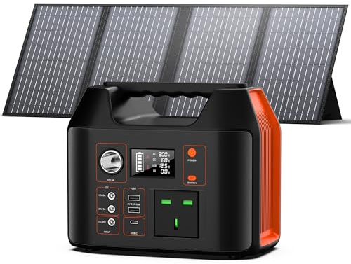 SinKeu 296Wh Power Station and Solar Panel 60W,Solar Generator, Emergency