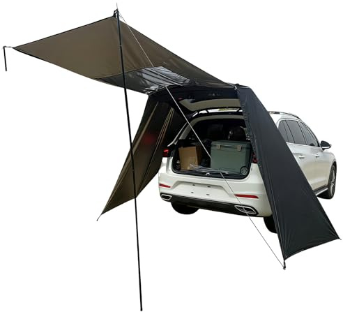 Toldo para Portón De SUV - Transpirable Ajustable Impermeable Resistente a los Rayos UV - Toldo Exterior para Acampar en vehículo,para Automóvil Sedán Camioneta Playa Senderismo Picnic