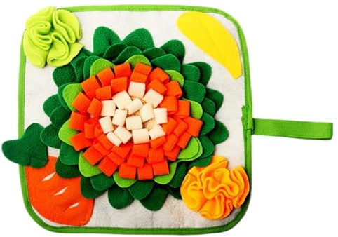 Kaninfoder matta – 30 x 30 cm pussel grävfilt, hjärnberikning stimulering, långsam matare förlovning | bur sovrum lektid träning minskning av bindning.