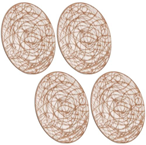 4 eleganti sottobicchieri in PVC per bevande, dettagli in lamina d ' oro, superfici resistenti calore, facile manutenzione per pub da cucina, sottobicchieri per tazze in lamina d ' oro in PVC