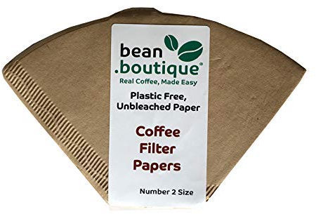 .boutique Coffee Filter Papers/Cones, Plastic Free, COMPOSTABLE, Unbleached Paper, Biodegradable, Size 2, 2 Cup, 40